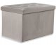 Pufa składana XL z guzikami - 60x38x38cm aksamit beż 1
