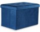 Pufa składana XL z guzikami - 60x38x38cm aksamit granat 1
