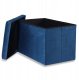 Pufa składana XL z guzikami - 60x38x38cm aksamit granat 1