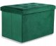Pufa składana XL z guzikami - 60x38x38cm aksamit zielona 1