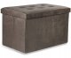 Pufa składana XL z guzikami - 60x38x38cm aksamit brąz 1