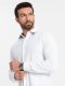 Dzianinowa koszula męska SLIM FIT z długim rękawem  biała V1 OM-SHCS-0177 XL 3