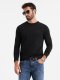 Longsleeve męski SLIM FIT z elastanem i printem  czarny V1 OM-LSBC-0124 S 1
