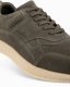 Lekkie zamszowe męskie sneakersy w stylu sportowym  oliwkowe V1 OM-FOSL-0205 44 1