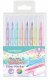 Flamastry KEYROAD Fiber Marker Glitter, zakończone pędzelkiem, brokatowe, 8 szt., mix kolorów pastelowych 1