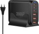 Ładowarka Reagle SZYBKA ŁADOWARKA GaN 200W PD 3x USB C 3x QC 3.0 DO LAPTOPA IPHONE 100W MAC 1