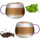 Vialli Design - Tulip zestaw dwóch szklanek z różowym uchem 350ml 1