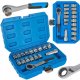 Zestaw nasadek przelotowych spline z grzechotką 10-24mm 17el. CrV (10) 1