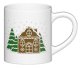 Ceramiczny kubek "Dom z Piernika" ozdobiony uroczym, zimowym motywem. Prezent upominek na mikołaja święta gwiazdkę dla faceta taty mamy męża koleżanki przyjaciółki kobiety dziadka dziewczyny babc 1