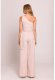 M845 Kombinezon na jedno ramię z wiązanymi szarfami - jasny beżowy (kolor beż jasny, rozmiar L) 2