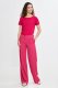 Spodnie wide leg z kantem - róż - SD112 (kolor róż, rozmiar 42) 5