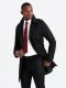 Elegancki płaszcz męski trencz SLIM FIT z paskiem  czarny V2 OM-COSC-0126 L 1