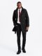 Elegancki płaszcz męski trencz SLIM FIT z paskiem  czarny V2 OM-COSC-0126 L 2