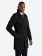 Elegancki płaszcz męski trencz SLIM FIT z paskiem  czarny V2 OM-COSC-0126 L 4