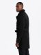 Elegancki płaszcz męski trencz SLIM FIT z paskiem  czarny V2 OM-COSC-0126 L 5