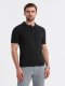 Męska koszulka polo z wiskozą SLIM FIT w pionowy prążek  czarna V1 OM-POSS-0143 L 2