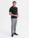 Męska koszulka polo z wiskozą SLIM FIT w pionowy prążek  czarna V1 OM-POSS-0143 L 3