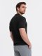 Męska koszulka polo z wiskozą SLIM FIT w pionowy prążek  czarna V1 OM-POSS-0143 L 5