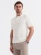 Męska koszulka polo z wiskozą SLIM FIT w pionowy prążek  złamana biel V3 OM-POSS-0143 XXL 1