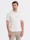 Męska koszulka polo z wiskozą SLIM FIT w pionowy prążek  złamana biel V3 OM-POSS-0143 XXL 2