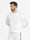 Bawełniany męski longsleeve U-neck z lampasami i nadrukiem na piersi  złamana biel V3 OM-LSCL-0127 S 2