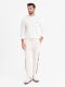 Bawełniany męski longsleeve U-neck z lampasami i nadrukiem na piersi  złamana biel V3 OM-LSCL-0127 S 4