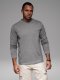Męski bawełniany longsleeve U-neck z lampasami i nadrukiem na piersi  szary V5 OM-LSCL-0127 XL 2