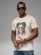 Bawełniany t-shirt męski z nadrukiem w stylu rockowym  kremowy V1 OM-TSPT-0199 XL 2