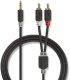 Kabel Nedis Aux Audio Cable 3.5 mm -> 2x RCA 0.5m Black 1