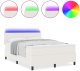 vidaXL Łóżko sprężynowe  z materacem i LED kremowe 160x200 cm Tkanina corduroy 3