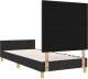 Łóżko Ramowe z Tkaniny vidaXL Czarne 90x200 cm 9