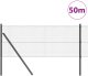 vidaXL Ogrodzenie  ze spawanej siatki z 13 słupkami Szary 0.5x50 m Stal 2