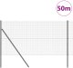 vidaXL vidaXL Ogrodzenie z plecionki  z 13 słupkami Szare 1x50 m Stal 3