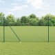 vidaXL Ogrodzenie ze spawanych drutów z 13 słupkami z kolcami Zielone 1.5x25 m Stal 1