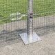 vidaXL Ogrodzenie zgrzewane  z 7 flangowymi słupkami 0.4x10 m z ocynkowanej stali 3