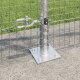 vidaXL Ogrodzenie z drutu spawanego z 13 słupkami z flanszą 0.8x100 m stal ocynkowana 4