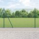 vidaXL Ogrodzenie z drutu spawanego z 7 słupkami z flanszą Zielone 1,6x10 m Stal 1