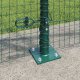 vidaXL Spawane ogrodzenie z 13 słupkami flangowanymi Zielone 1x25 m Stal 3