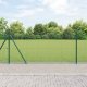 vidaXL Ogrodzenie zespawane z 13 Flanszowanymi Słupkami Zielone 1x50 m Stal 1
