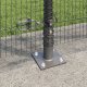 vidaXL Ogrodzenie z drutu spawanego  z 7 słupkami z flanszami Szary 1,2x10 m Stal 3
