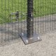 vidaXL Ogrodzenie z drutu spawanego z 7 słupkami flanszowymi Szare 1,6x10 m Stal 4