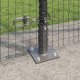 vidaXL Spawane ogrodzenie z 7 słupkami z flanszą Szary 1,6x10 m Stal 4