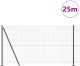vidaXL Ogrodzenie z siatki spawanej  z 13 słupkami z brzegiem Szary 1.2x25 m Stal 2