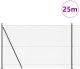 vidaXL Ogrodzenie z drutu spawanego  z 13 słupkami z fartuchem Szary 1.4x25 m Stal 2