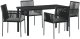 vidaXL Zestaw mebli ogrodowych  5 części z poduszkami Czarny Rattan Poly 2