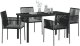 vidaXL Zestaw mebli ogrodowych  5 części z poduszkami Czarny Rattan Poly 3