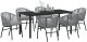 vidaXL Zestaw 7 częściowy do jadalni  Szare Polirattan 3