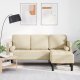 vidaXL Sofa L-Shaped 3-osobowa Kremowa 160 cm Z Tkaniny 1