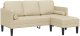 vidaXL Sofa L-Shaped 3-osobowa Kremowa 160 cm Z Tkaniny 2