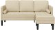 vidaXL Sofa L-Shaped 3-osobowa Kremowa 160 cm Z Tkaniny 5